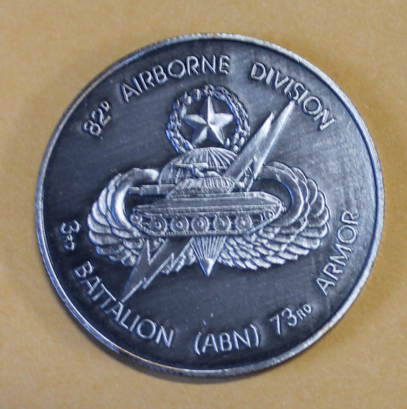 82nd Airborne Division 73rd Armored 3rd Battalion  Airborne Tanks Army Challenge Coin