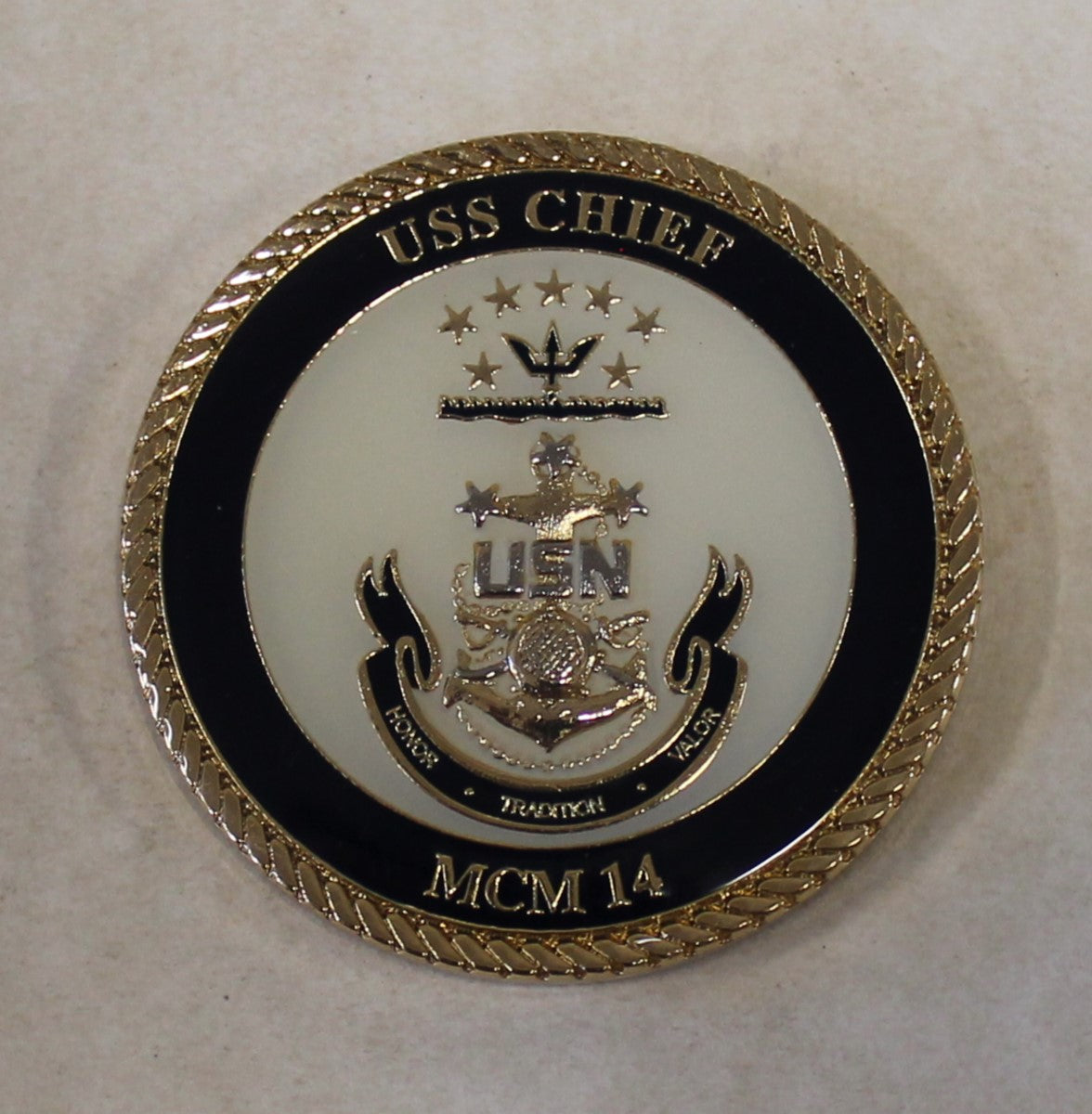 Chief Coin USS Chief (MCM-14) Navy Chief's Mess Navy Challenge Coin – Rolyat ...