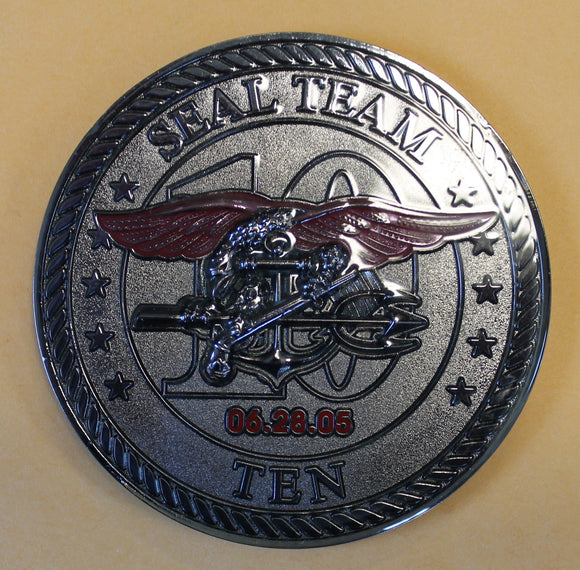 SEAL Team Ten / 10 Operation RED WINGS Memorial Navy Challenge Coin