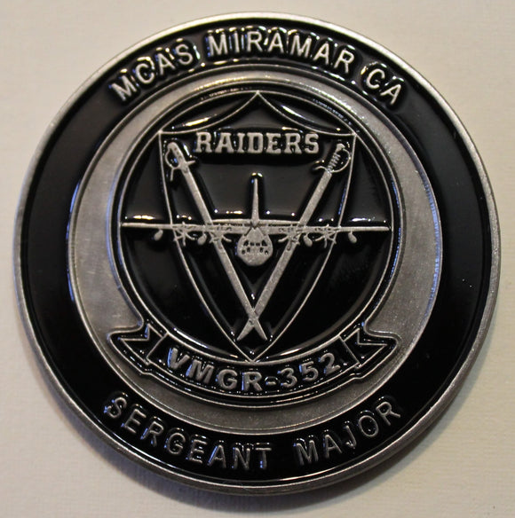 Marine Aerial Refueler Transport Squadron 352, VMGR-352 Raiders Command Sergeant Major Marine Corps Challenge Coin