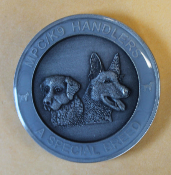 Multipurpose Canine MPC / K9 Handler Working Dog Own Style Gray / Antique Silver Challenge Coin