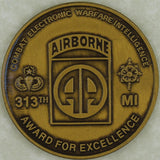 82nd Airborne 313th Military Intelligence Combat Electronic Warfare EW Army 2000 Challenge Coin
