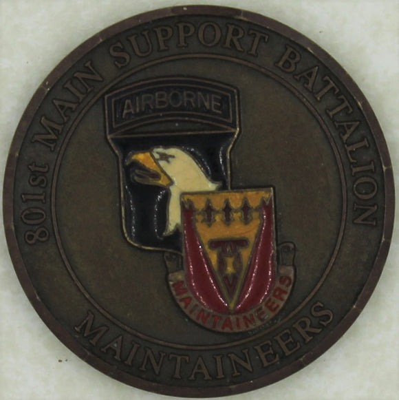 101st Airborne 801st Main Support Battalion Maintainers Army Challenge Coin