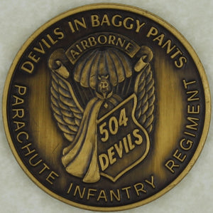 82nd Airborne 504th PIR Devil In Baggy Pants Army Challenge Coin
