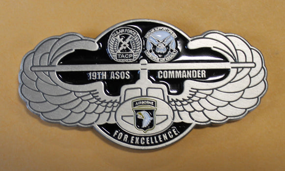 101st Airborne Division's Tactical Air Control Party TACP 19th ASOS Commander Army / Air Force Challenge Coin