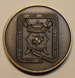 4th Marine Division 23rd Marines 2nd Battalion Marine Bronze Challenge Coin