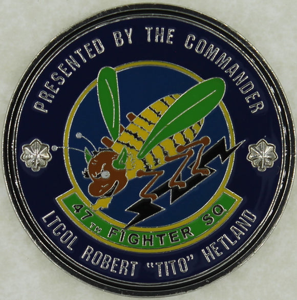47th Fighter Squadron Commander LTCOL Hetland A-10 Aircraft Air Force Challenge Coin