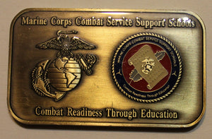 Combat Service Support Schools Commander Marine Challenge Coin