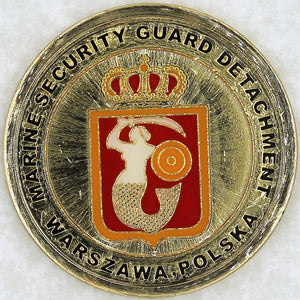 Marine Security Guard DET US Embassy Warszawa Poland Marine Challenge Coin