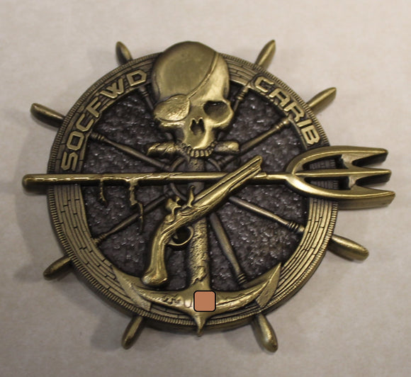 Special Operations Command Forward (FWD) Caribbean Serial Numbered Naval Special Warfare Unit 4 Navy SEAL Challenge Coin