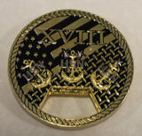 Naval Special Warfare SEAL Team 18 / Eighteen Chief Petty Officers Mess Gold Platerd Finish Navy Challenge Coin