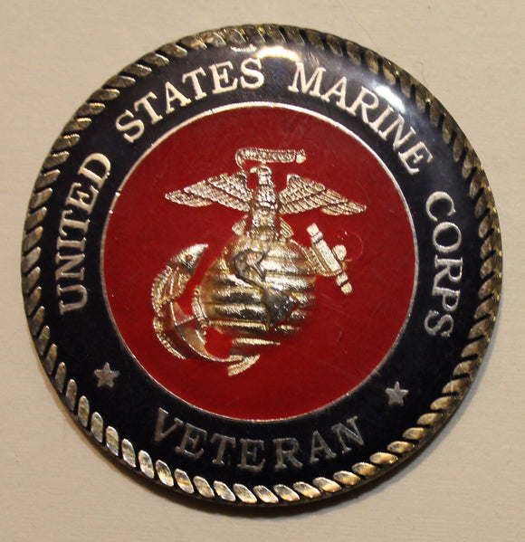 Marine Corps Veteran Silver Toned Color Challenge Coin