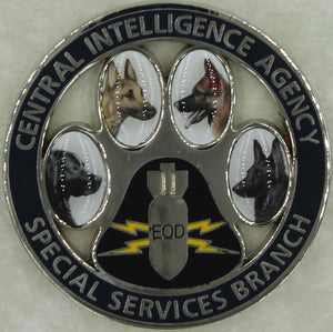 Central Intelligence Agency CIA, Special Services Branch K-9 / K9 Handler EOD Challenge Coin