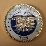 Naval Special Warfare SEAL Team 10 / Ten 4 Troop Combat Support Navy Challenge Coin