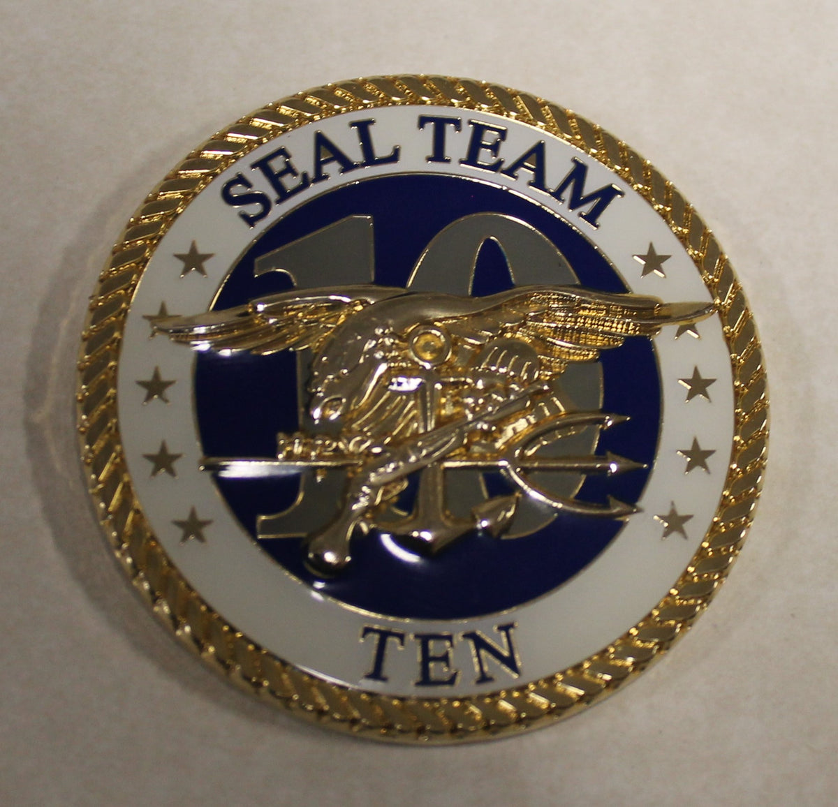 Naval Special Warfare SEAL Team 10 Chiefs Mess Navy Challenge Coin ...