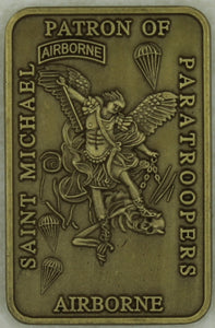 St. Michael Patron Saint of Paratroopers Protect US Airborne Army Challenge Coin