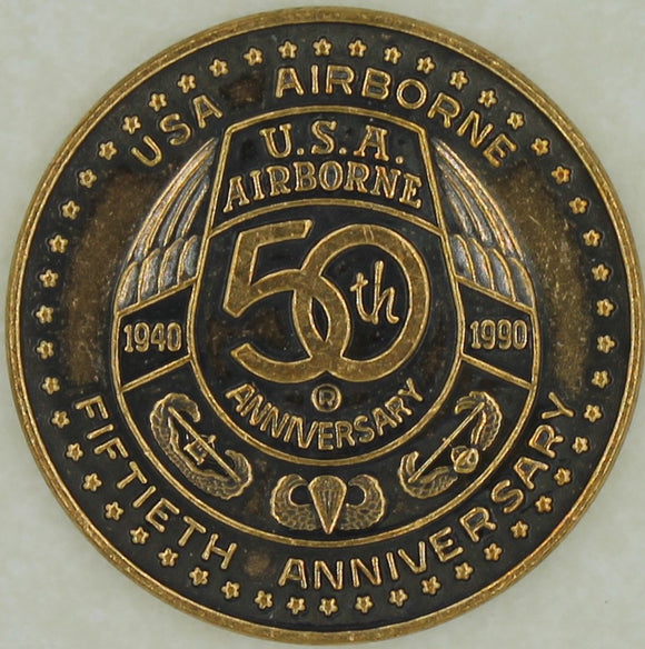 50th Anniversary US Airborne 1940-1990 Army Challenge Coin