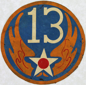 13th Air Force WWII Painted Army Air Corps Leather Patch