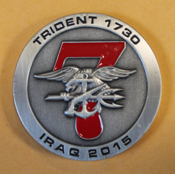 SEAL Team Seven / 7 3 Troop Antique Silver Finish Navy Challenge Coin