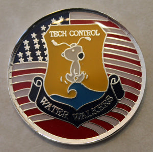 Tech Control AFSC 3C2 Water Walker Snoopy Air Force Challenge Coin