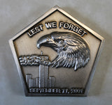 Lest We Forget September 11, 2001 / 911 Pentagon Shaped Challenge Coin