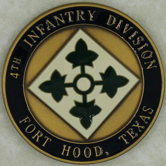 4th Infantry Division Fort Hood Texas Army Challenge Coin