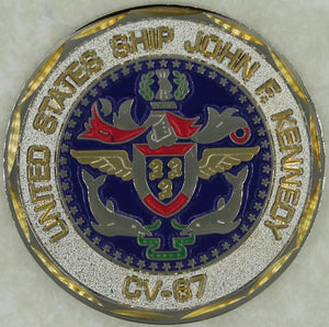 USS John F Kennedy JFK CV-67 Aircraft Carrier Navy Challenge Coin