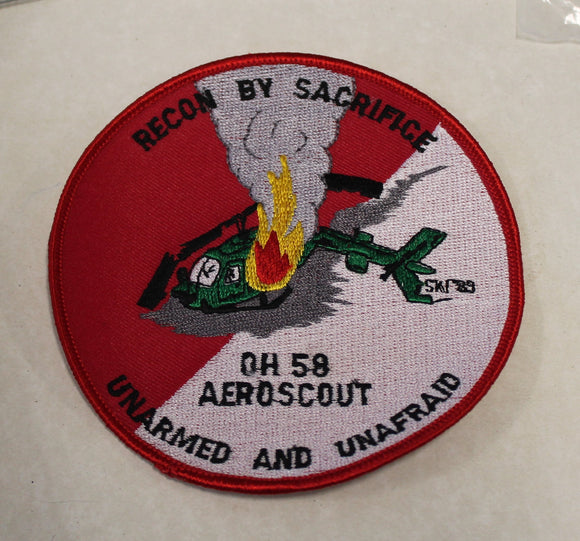 Helicopter OH 58 Aeroscout Recon By Sacrifice  Unarmed and Unafraid Army Patch