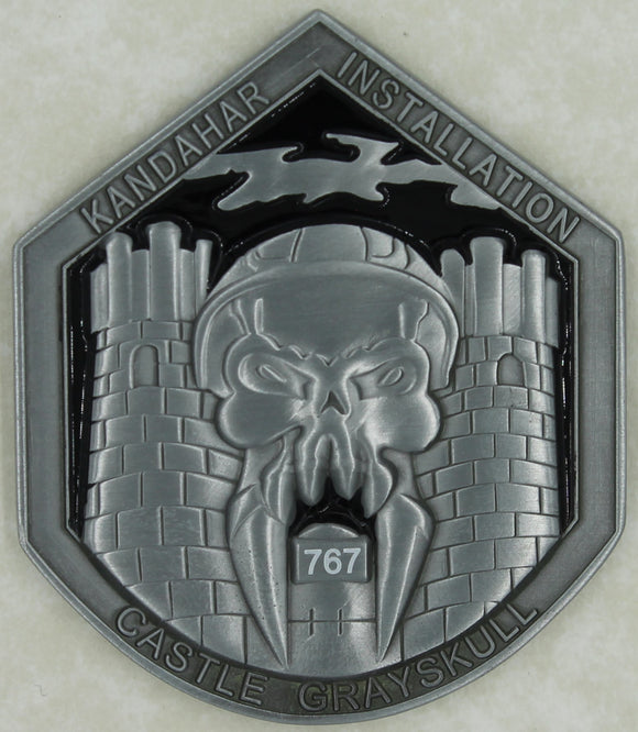 CIA Kandahar Installation/Station Castle Gray Skull ser# 767 Challenge Coin