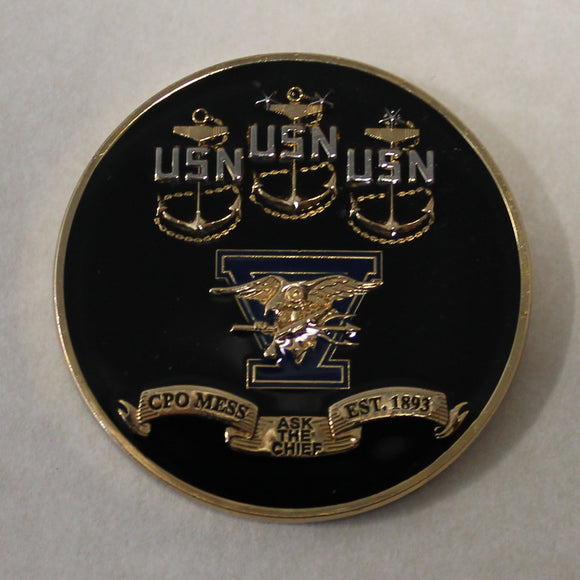 Naval Special Warfare SEAL Team 5 / Five Chiefs Mess Challenge Coin