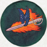 360th Fighter Squadron P-51 Mustangs WWII Hand Painted Leather Patch