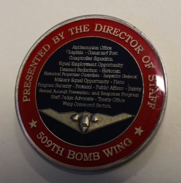 509th B-2 Bomber Wing Staff Whiteman Air Force Base Missouri Challenge Coin
