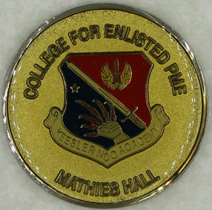 College For Enlisted PME Mathies Hall Air Force Challenge Coin