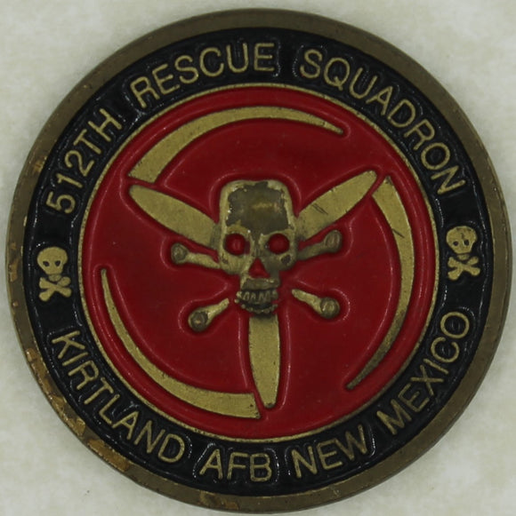 512th Rescue Squadron Kirtland Air Force Base New Mexico Pararescue/PJ Air Force Challenge Coin