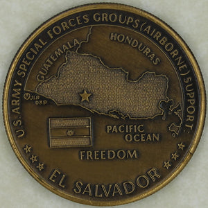 US Army Special Forces Groups (Airborne) Support El Salvador Army Challenge Coin