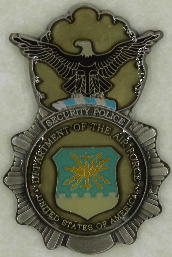 Security Forces/Police Badge Shaped Air Force Challenge Coin