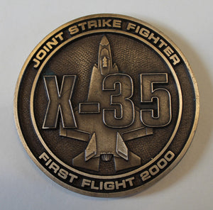 Joint Strike Fighter X-35 First Flight 2000 Air Force Navy Marines Medallion / Medal  / Challenge Coin