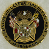 Clinton Volunteer Fire Department Maryland 75th Anniversary Challenge Coin