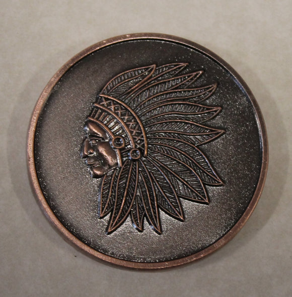Chief / CMSgt Old Stripe / Chevron Air Force Copper Finish Challenge Coin
