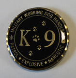 K9 Working Dog Handler In Canes Confiderus Military Challenge Coin / K-9