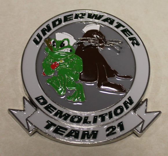 Underwater Demolition Team 21 UDT-21 SEAL Team 4 / Four Chief Petty Office CPO Navy Challenge Coin