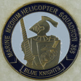 Marine Medium Helicopter Squadron 365 Blue Knights Challenge Coin