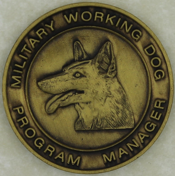 K-9 Handler Working Dog Marine Law Enforcement Program Manager Challenge Coin