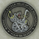 Marine Light Attack Helicopter Sq HMLA-467 Sabers Challenge Coin