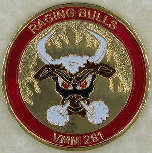 Marine Medium Tiltrotor Sq 261 VMM-261 Raging Bulls Challenge Coin