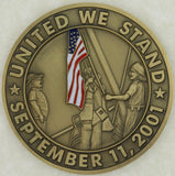 September 11, 2001 United We Stand Raising American Flag Medallion