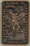St. Michael Patron Saint of Paratroopers Airborne Copper Army Challenge Coin