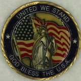 United We Stand God Bless The USA 9-11 Challenge Coin
