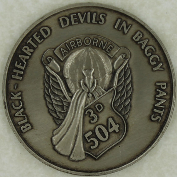82nd Airborne 504th PIR 3rd BN Black Hearted Devils ser#727 Army Challenge Coin