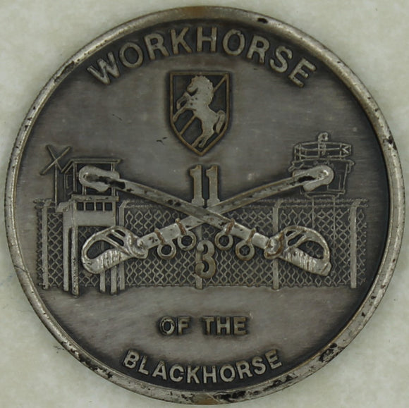 Third/3rd Squadron Eleventh/11th Armored Cavalry Workhorse of the Blackhorse Commander Army Challenge Coin